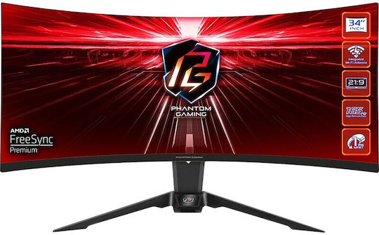 ASRock PG34WQ15R2B Ultrawide VA HDR Curved Gaming Monitor 34" QHD 3440x1440 165Hz