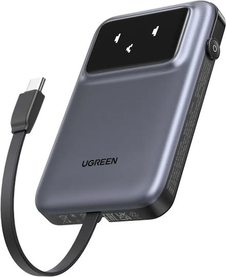 Ugreen PB511 Power Bank 10000mAh 30W with USB-A Port and USB-C Port Power Delivery Gray view 4