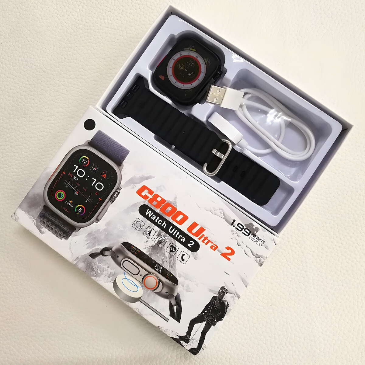 E740-1 Smartwatch with Heart Rate Monitor (Black) view 8