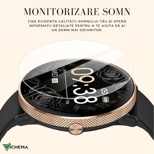 Vichema Tech Smartwatch Full Touch Amoled Hd Screen 1.43 Inch Bluetooth 5.3 Ip68 120+ Sports Modes Health Monitoring 200+ Watch Faces Voice Assistant Remote Control Notifications vue 5