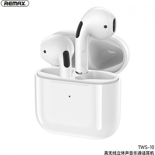 Remax TWS-10 Earbud Bluetooth Handsfree Earphones with Sweat Resistance and Charging Case White