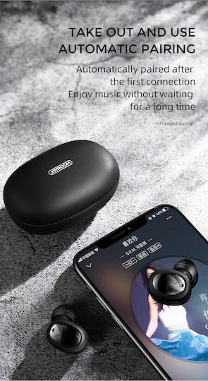 Joyroom JR-T08 In-ear Bluetooth Handsfree Earphones with Sweat Resistance and Charging Case Black view 6