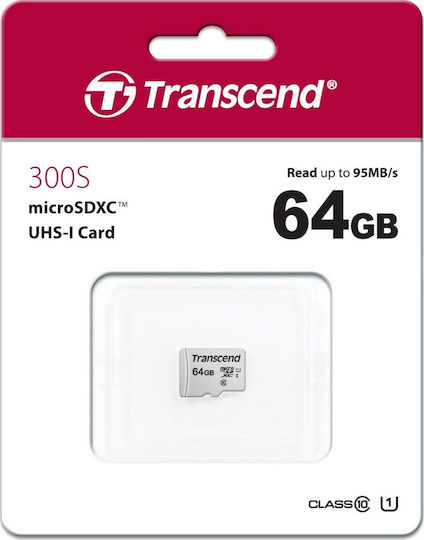 Transcend 300s microSDXC 64GB Class 10 U1 UHS-I view 2