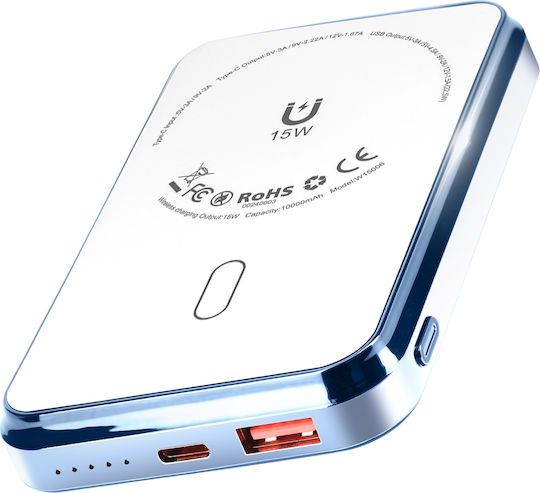 LinQ W15006 MagSafe Power Bank 10000mAh 15W Power Delivery White view 5