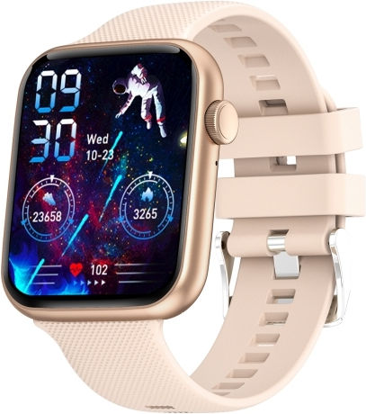 Ht15 1.85 Inch Silicone Band Ip67 Waterproof Smart Watch Support Bluetooth Calling Sleep Monitoring Gold