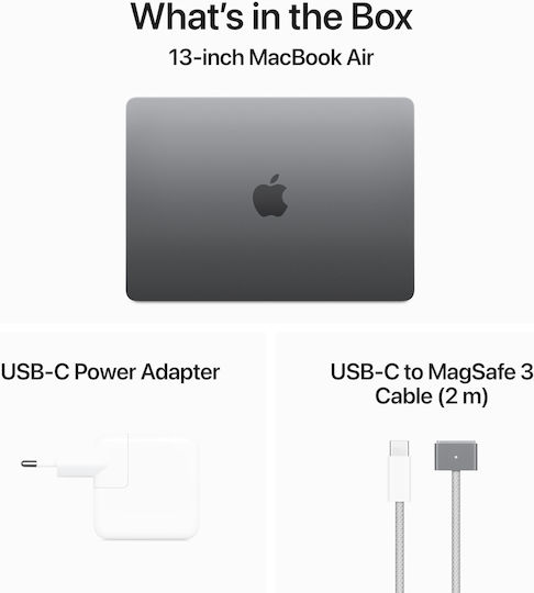Apple MacBook Air 13" (2024) 13.6" Retina Display (M3-8-core/8GB/256GB SSD) Space Gray (International English Keyboard) view 9