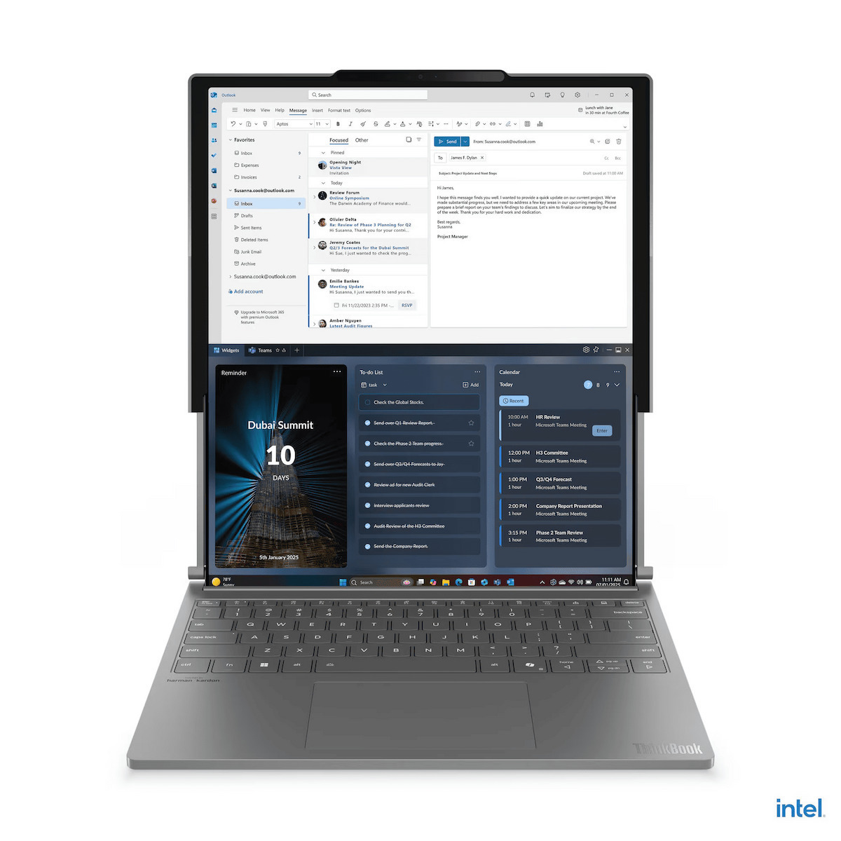Lenovo ThinkBook 16.7" OLED 120Hz (Ultra 7-258V/32GB/1TB SSD/W11 Pro) Luna Grey (US Keyboard) view 7