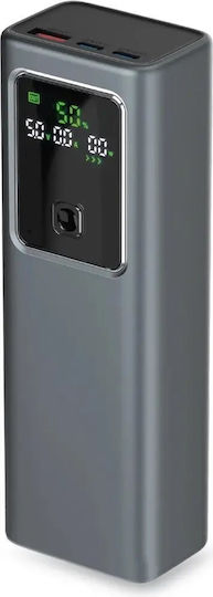 SBS Power Bank 20000mAh 100W with USB-A Port and 2 USB-C Ports Power Delivery Gray view 1
