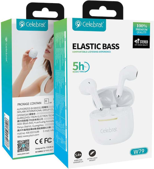 Celebrat W79 Earbud Bluetooth Handsfree Headphones with Charging Case White view 8