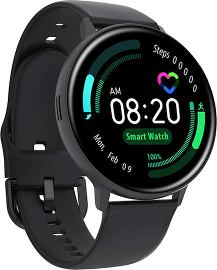 Futurefocus Smartwatch Fitness Bracelet Idealstore 1.3-inch Full Round Touch Lcd Screen Ip67 Heart Rate Monitoring Blood Pressure Wireless Charging Multi-sport Function Compatible Android Ios Black view 1
