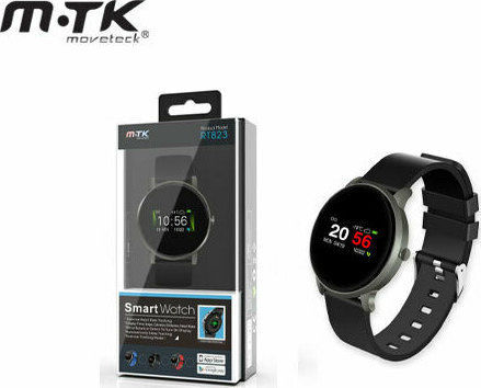 Moveteck RT823 Smartwatch with Heart Rate Monitor (Black) vista 3