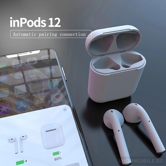 In-ear Bluetooth Handsfree Earphones with Charging Case White view 3