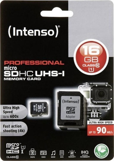 Intenso Professional microSDHC 16GB U1 UHS-I 90MB/s With Adapter view 2