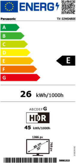Panasonic Smart Television 32" HD Ready LED TX-32MS480E HDR (2023) view 3