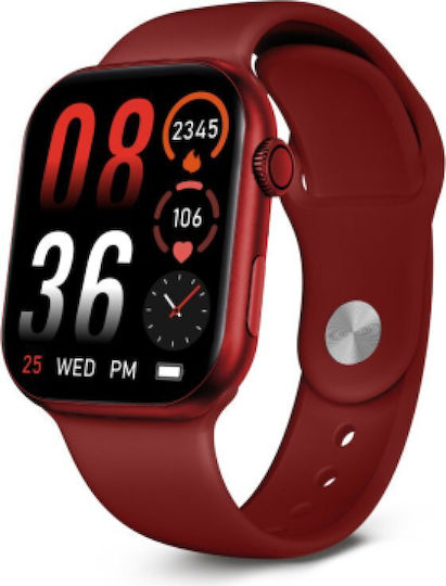 Ksix Urban 5 42mm Smartwatch with Heart Rate Monitor (Red)