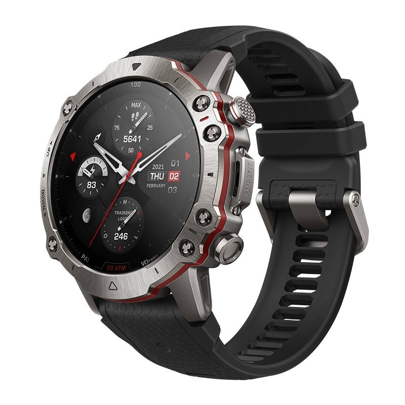 Amazfit Falcon Titanium Waterproof Smartwatch with Heart Rate Monitor (Supersonic Black) vue 3