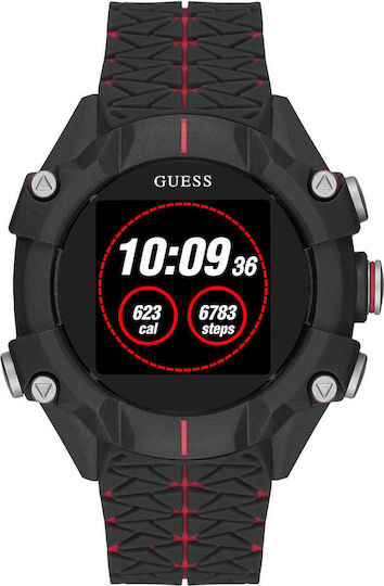 Guess Rex C3001G1 47mm Smartwatch with Heart Rate Monitor (Black)