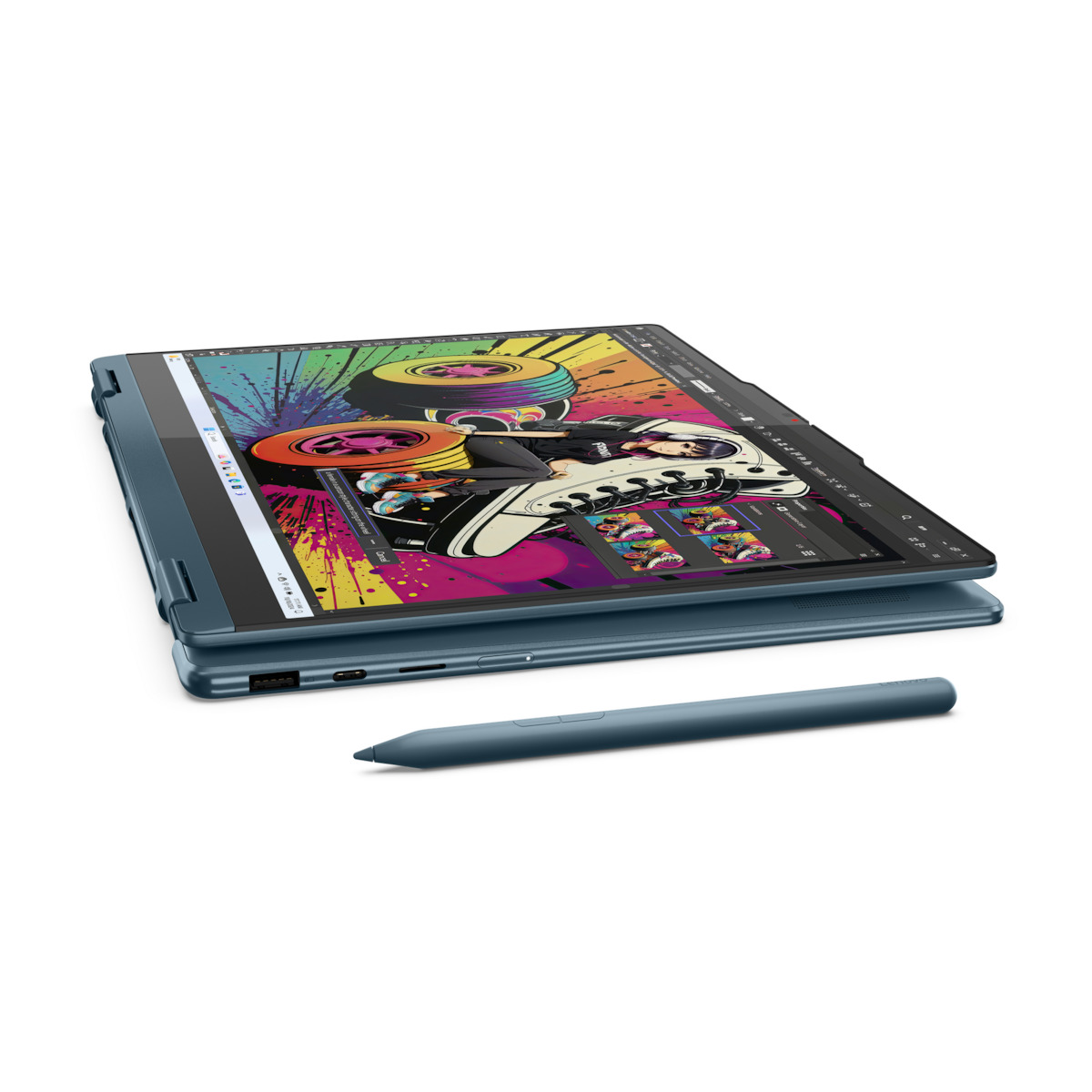 Lenovo Yoga 7 2-in-1 14AKP10 14" OLED FHD+ Touchscreen (Ryzen AI 300 Series-7 350/16GB/1TB SSD/W11 Home) Tidal Teal (GR Keyboard) view 4
