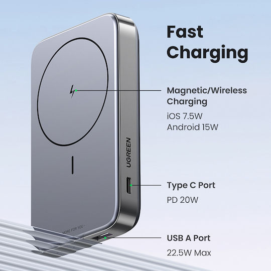 Ugreen PB206 Power Bank 10000mAh 20W with USB-C Port Gray vista 7