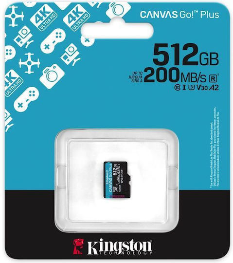 Kingston Canvas Go Plus microSDXC 512GB U3 UHS-I with Adapter