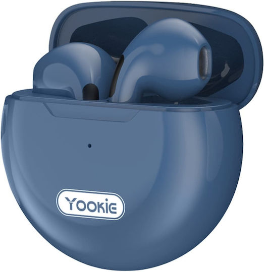 Yookie YKS8N Earbud Bluetooth Handsfree Earphones with Charging Case Blue