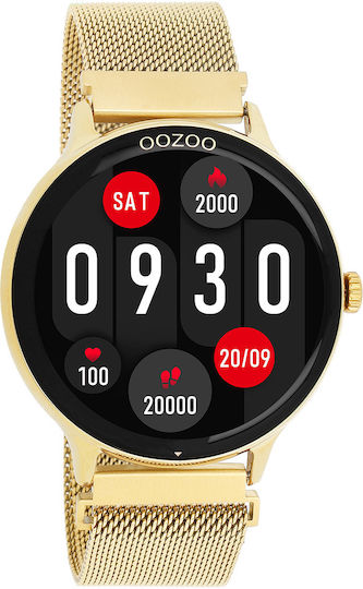 Oozoo Q00136 45mm Smartwatch with Heart Rate Monitor (Gold) view 4