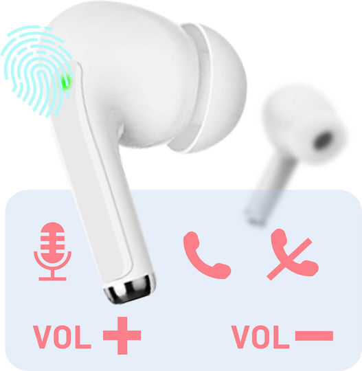 Swissten Pro Tune In-ear Bluetooth Handsfree Earphones with Charging Case White view 5