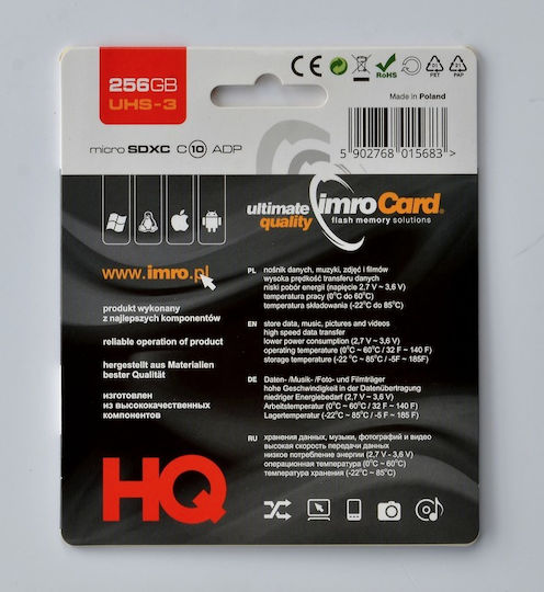 IMRO microSDXC 256GB Class 10 UHS-III 85MB/s with Adapter view 4
