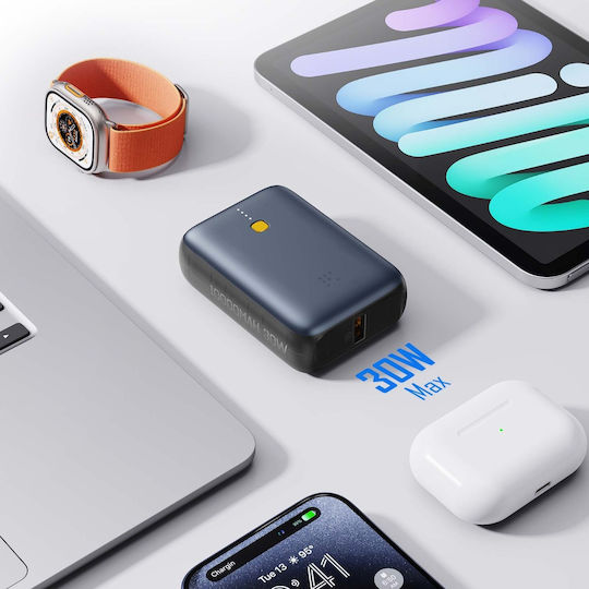 Voltme Hypercore 10K Power Bank 10000mAh 30W with USB-A Port and USB-C Port Power Delivery / Quick Charge 4.0 Blue view 3