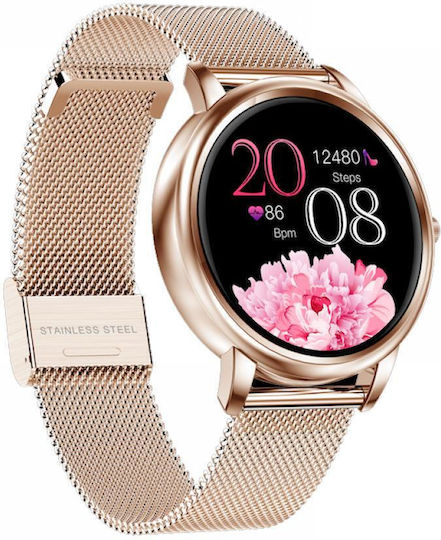 Kingwear MK20 Stainless Steel Smartwatch with SIM and Heart Rate Monitor (Beige) view 3