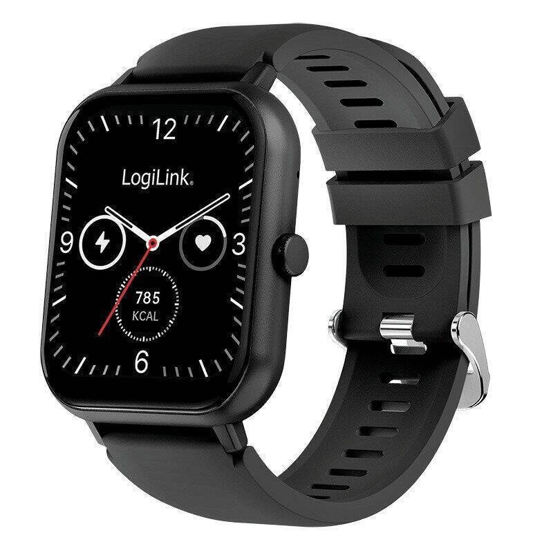 LogiLink Edge 48mm Smartwatch with Heart Rate Monitor Black view 2