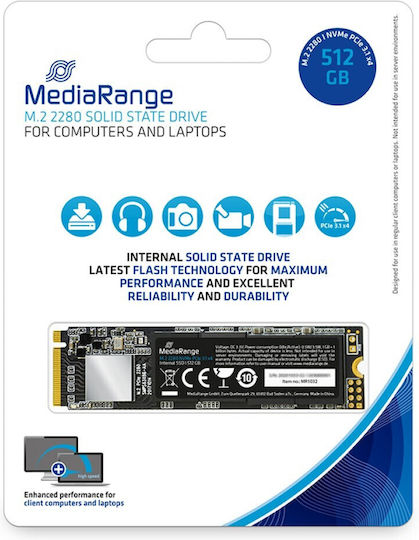 MediaRange MR1032 SSD 512GB M.2 Type with PCI Express 3.0 Connection MR1032 view 1