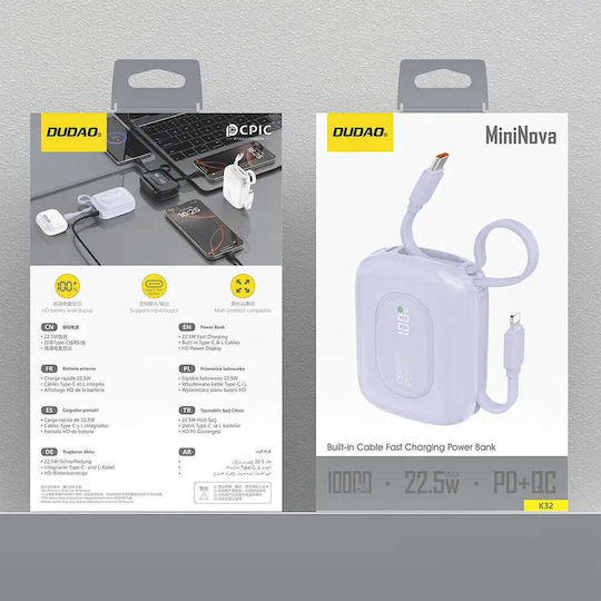 Dudao K32 Power Bank 10000mAh Purple view 4