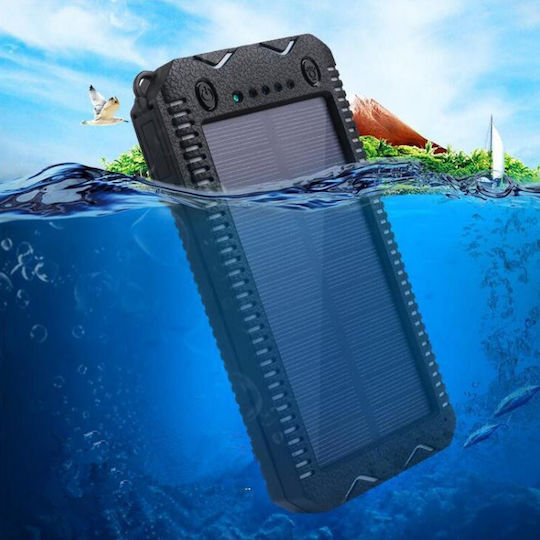 PowerNeed S12000 Solar Power Bank 12000mAh with 2 USB-A Ports Black view 6