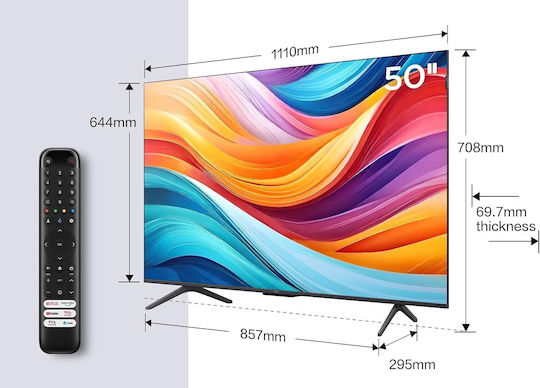 TCL Smart Television 50" 4K UHD QLED 50T7B HDR (2024) view 8