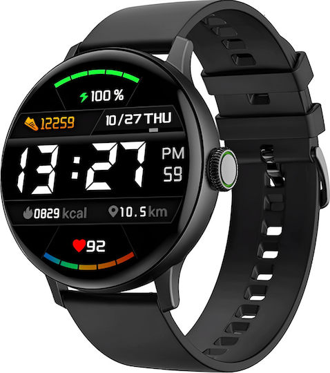 Idealstore Smartwatch Extremepro Collection 1.3 Inch 3d High-definition Full Touch Screen Android Ios Heart Rate Monitoring Sleep Tracking Menstrual Cycle Tracking Calories Burned Ip68 Call Notifications Messages Whatsapp Black Color
