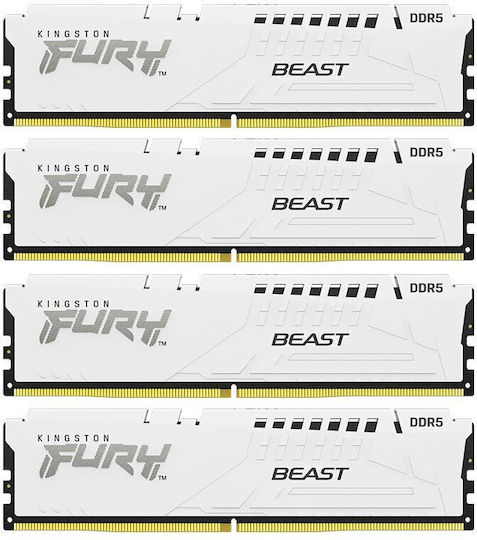 Kingston Fury Beast DDR5 128GB RAM with 4x32GB Modules and Speed 5200 for Desktop KF552C40BWK4-128 view 2