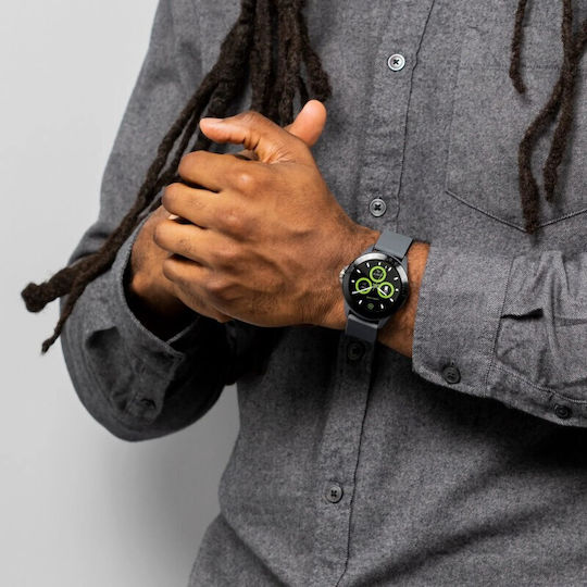 Harry Lime Aluminium 44mm Smartwatch with Heart Rate Monitor (Black / Grey Silicone) view 6