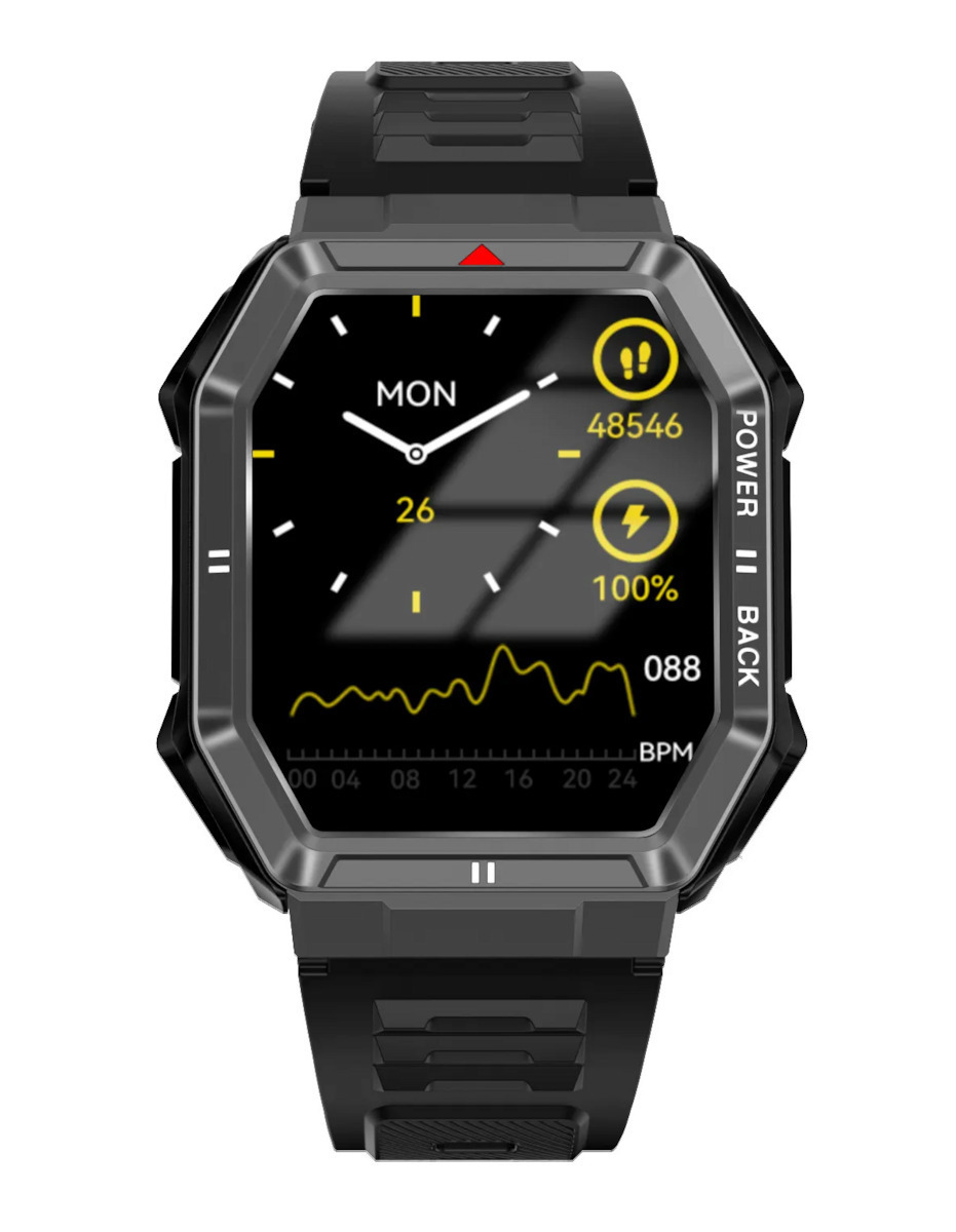 UrbanFiT Aluminium Smartwatch with Heart Rate Monitor (Black) vue 2
