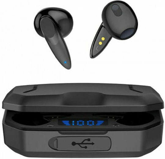 TN73 Max Earbud Bluetooth Handsfree Earphones with Charging Case Black view 1