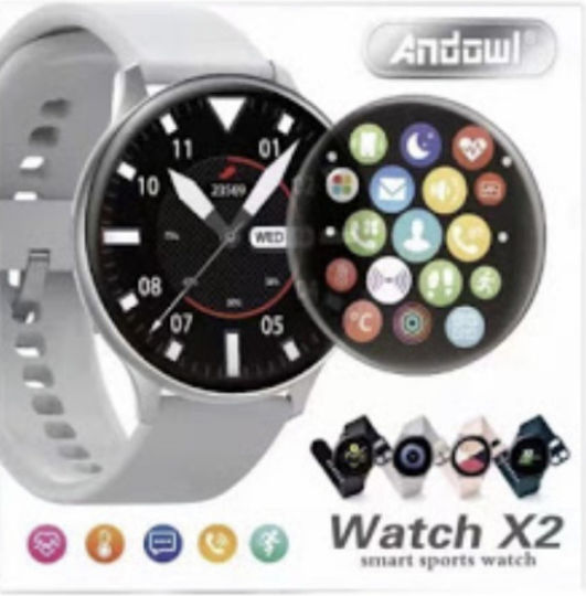 Andowl X2 44mm Smartwatch with Heart Rate Monitor (White) view 3