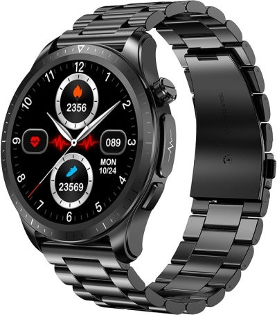 E420 1.39 Inch Color Screen Smart Watch Steel Strap Support Heart Rate Monitoring Blood Pressure Monitoring Black view 1