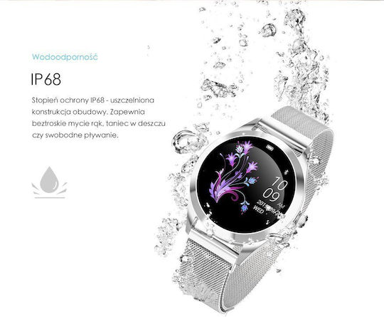 G.Rossi SG011C 38mm Smartwatch with Heart Rate Monitor (Silver/Black) vue 3