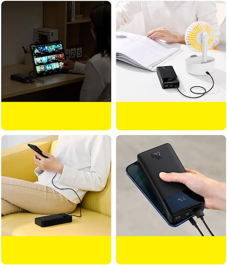 Baseus Bipow Overseas Edition Power Bank 10000mAh 20W with 2 USB-A Ports and USB-C Port White view 5