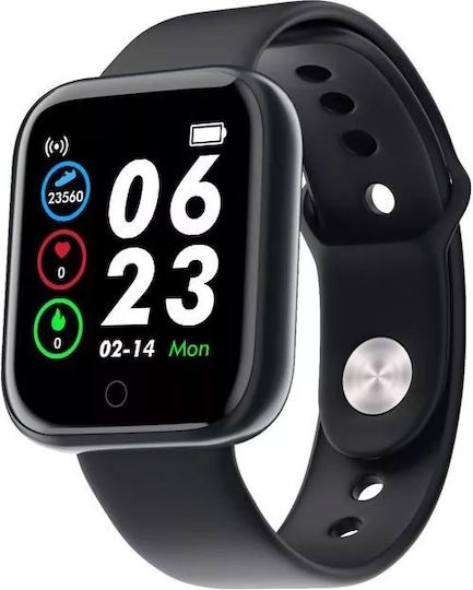 SPM Y68S Smartwatch with Heart Rate Monitor (Black) vista 2