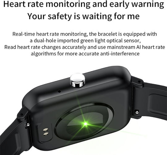 H10 Smartwatch with Heart Rate Monitor (Black) vista 8