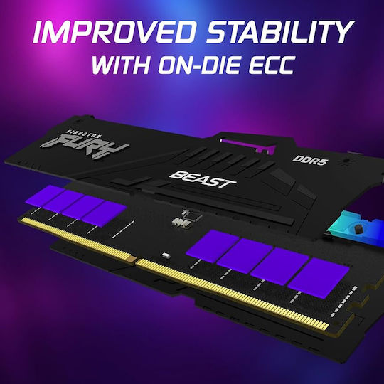 Kingston Fury Beast RGB DDR5 with Module 1x32GB and Speed 6000 for Desktop KF560C30BBEA-32 view 6
