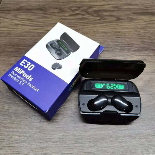 E30 In-ear Bluetooth Handsfree Earphones with Charging Case Black view 2