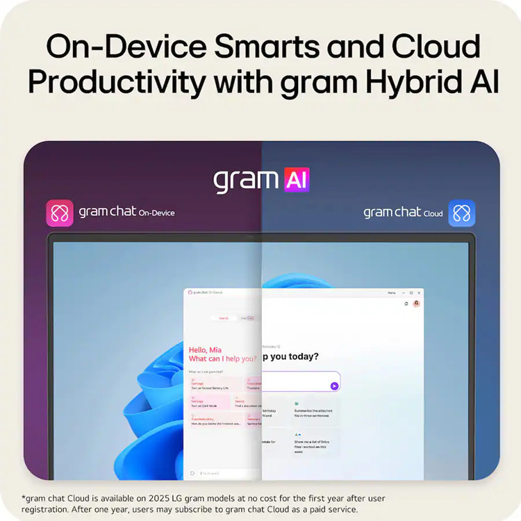LG Gram 17 17" IPS QHD+ (Ultra 7-258V/32GB/1TB SSD/W11 Home) (US Keyboard) view 4