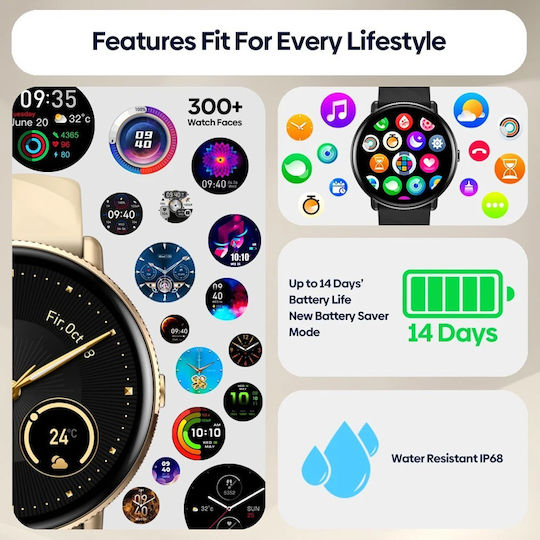 Zeblaze GTR 3 Pro Smartwatch with Heart Rate Monitor (Black) view 6